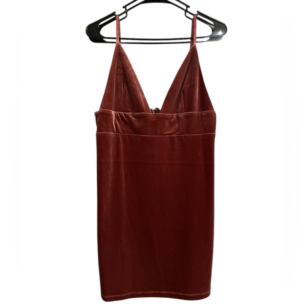 Forever 21 / Contemporary / Rust Zippered Dress / Velvet / Mauve
